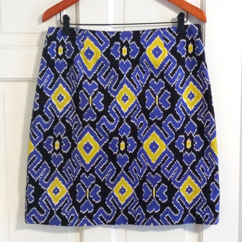 💙Doncaster💙 - Blue/Black/Yellow Aztec Print Skirt